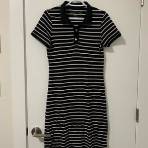 H&M Black and white striped collared dress